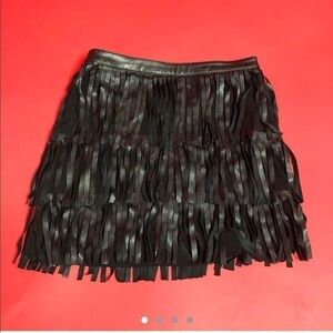 Black faux leather tassel mini skirt  🖤🖤​​​​​​​​​​​​​​​​​​​​​​​